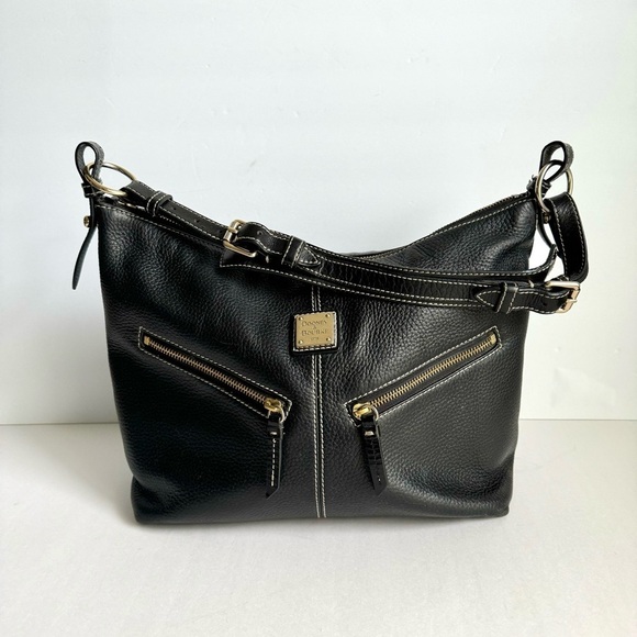 Dooney & Bourke Mary Hobo Bag Black Pebbled Leather Shoulder Purse Handbag Vtg - Picture 14 of 14